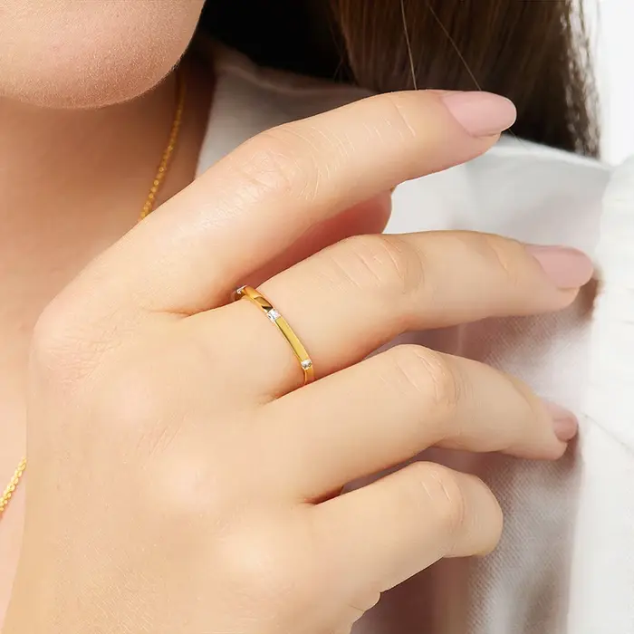 Bague avec pierres Style européen