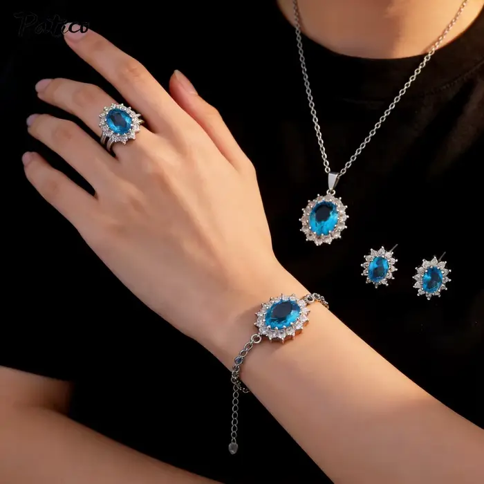 Ensemble de bijoux en argent Sterling 925 véritable pour femmes et filles