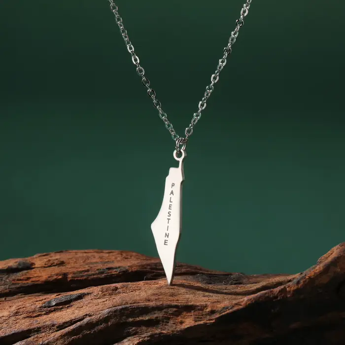 Pendentif Palestine en acier inoxydable