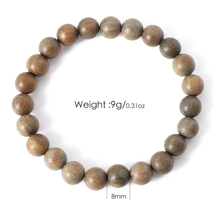 Bracelet Original en bois de santal vert, boucle unique, Art rétro, prière, perle porte-bonheur, piè