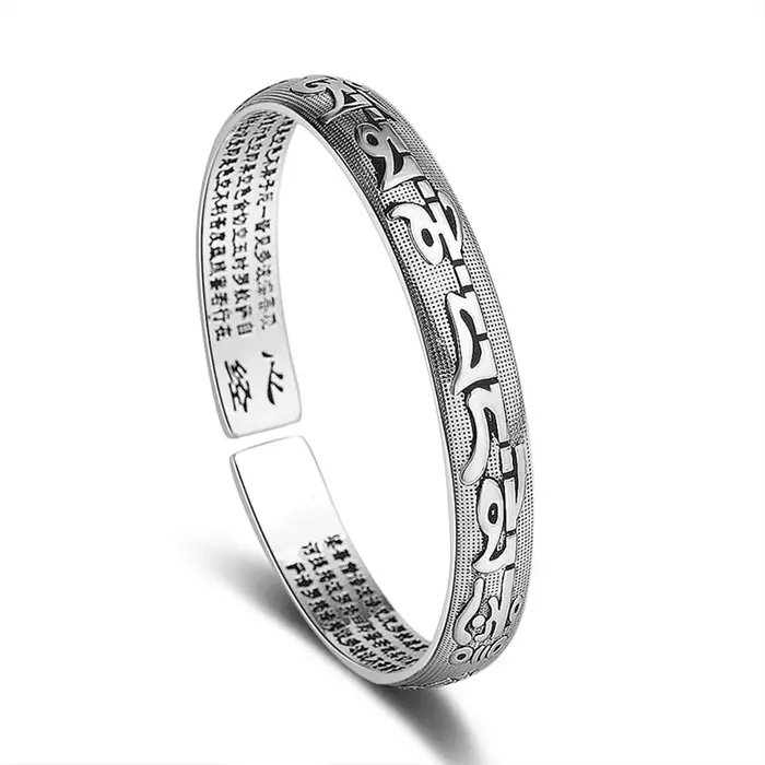 Bracelet jonc rond tendance en argent sterling 925, grand jonc simple pour femme, cadeau bijoux - No