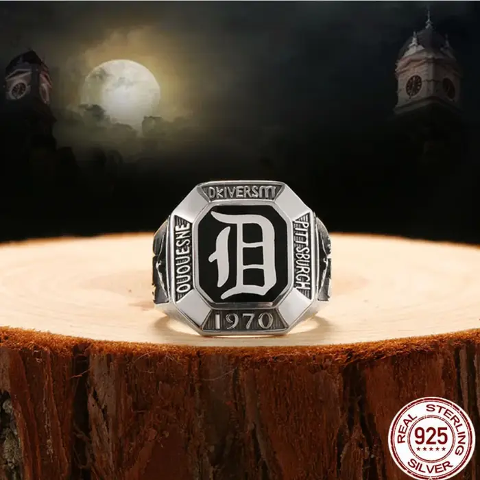 The Vampire Diaries anneaux réel 925 en argent Sterling Damon Salvatore bague mode Vintage Thai arge