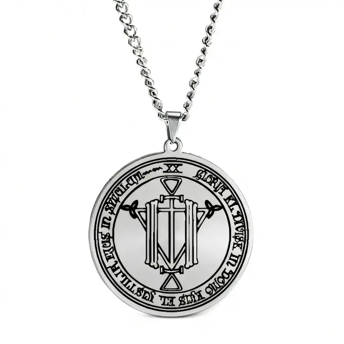 Collier pendentif sceau mystique Salomon pour femmes et hommes, Talisman, bijoux en acier inoxydable