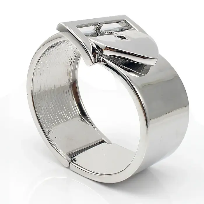 Bracelet Manchette Plaqué Rhodium Elégant Pour Femmes Occasions Professionnelles Et Festives