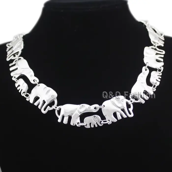 RechicGu-Collier vintage pour femme, pendentif éléphant géométrique, lien bébé, collier hindou, mode