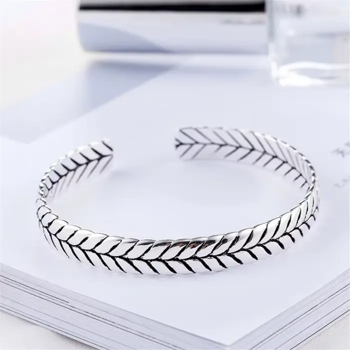 Nouveaux Bracelets Tressés Créatifs Effet Peau de Serpent en Argent Sterling 925, Bijoux Personnalis