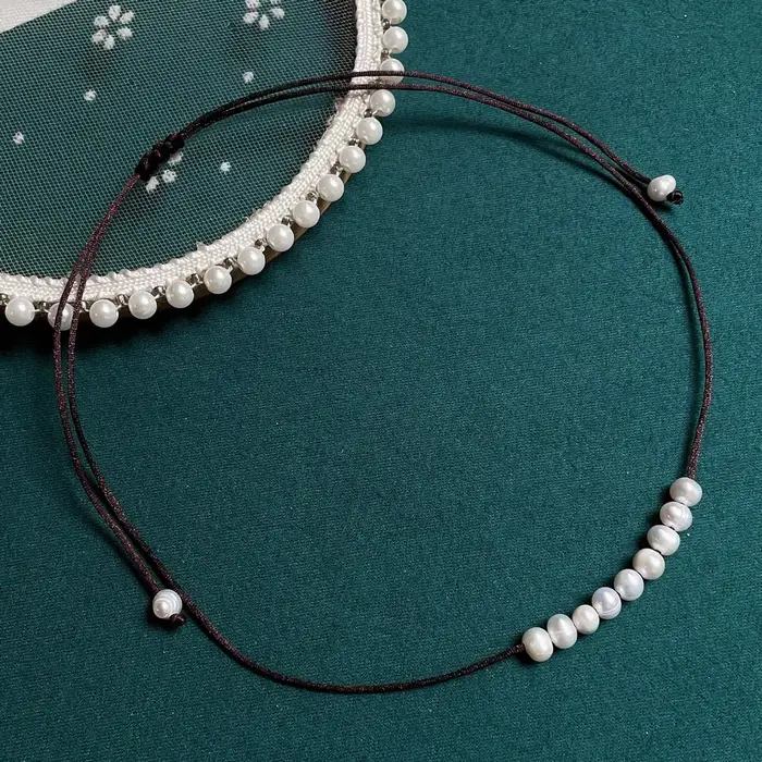 Group collier de perles d'eau douce naturelles pour femmes et filles, petite perle de Potao, breloqu