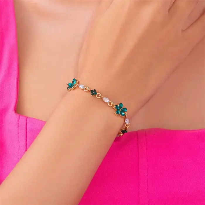 Bracelet en zircon coloré pour femmes et filles, style moderne, ajustement parfait, bijou cadeau pour occasions spéciales et tous les jours