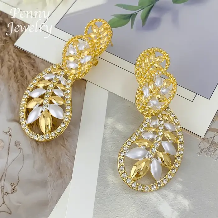 Collier exagéré deux tons strass pour femmes