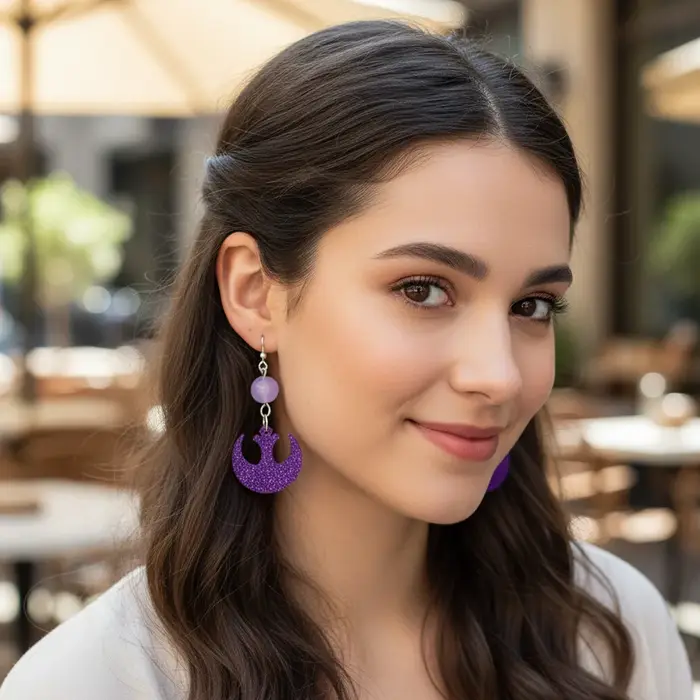 Boucles d'oreilles pendantes avec logo Rebel Alliance pour femmes