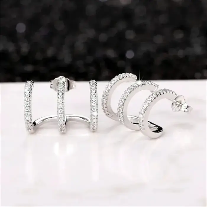 Boucles d'oreilles tendance en argent Sterling 925