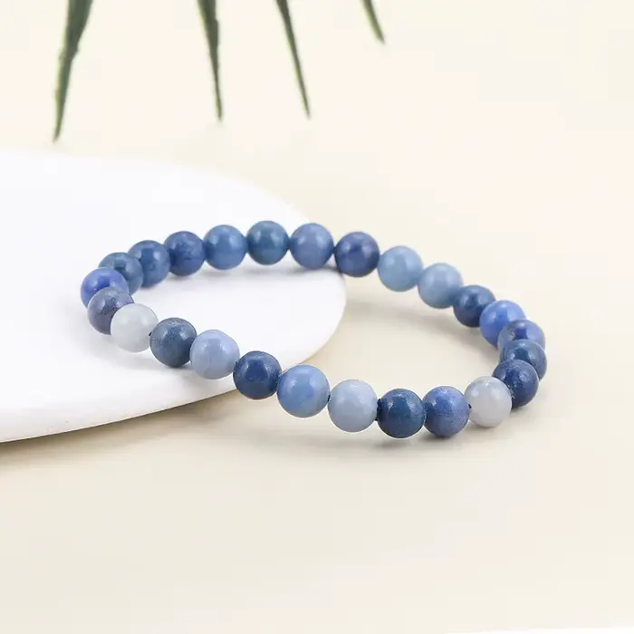 Bracelet Aventurine bleue naturelle pour femmes et hommes design méduse protection énergétique bijoux océan élégance sophistiquée occassions spéciales
