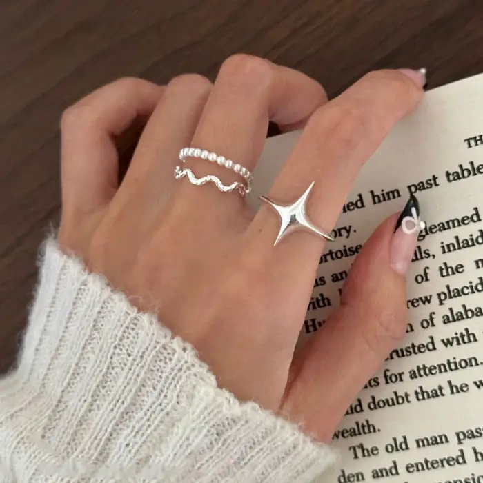 Bague Étoile Unique en Argent Sterling 925 Pour Femme Bijou De Cocktail Avec Zirconium Blanc Idéal Pour Fêtes Et Cadeaux Spéciaux