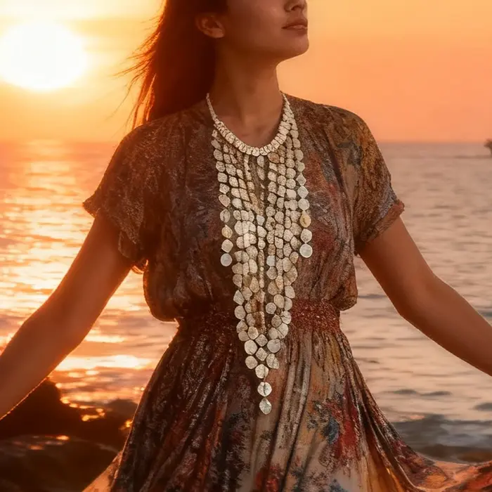 Collier bohème multicouche tissé à la main