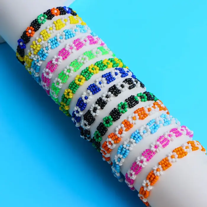 Bracelets multicolores en perles de pop-corn pour femmes