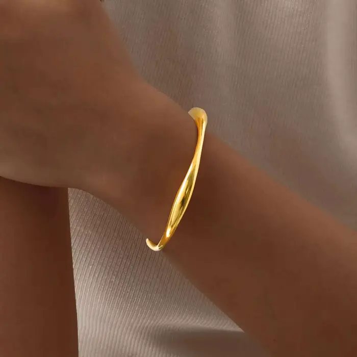 Bracelet de poignet en acier inoxydable doré, Simple, délicat, ouverture géométrique irrégulière, bijoux minimalistes pour femmes pour la fête des mères