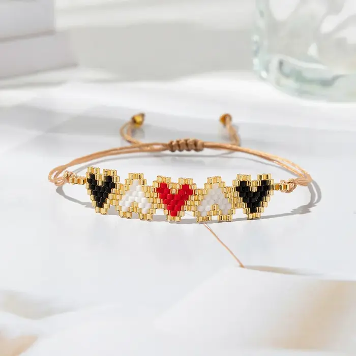 Bohême Meizi bracelet réglable coeur Original tissé à la main motif Simple exquis femme oeil de démo