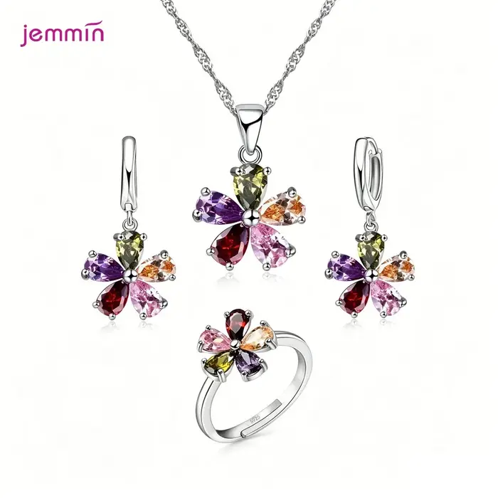 Ensemble de bijoux de fête en cristal pour femmes et filles