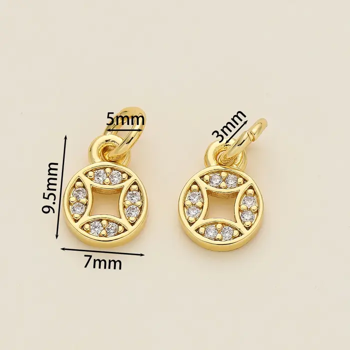 Pendentifs ronds plaqués or 14/18K