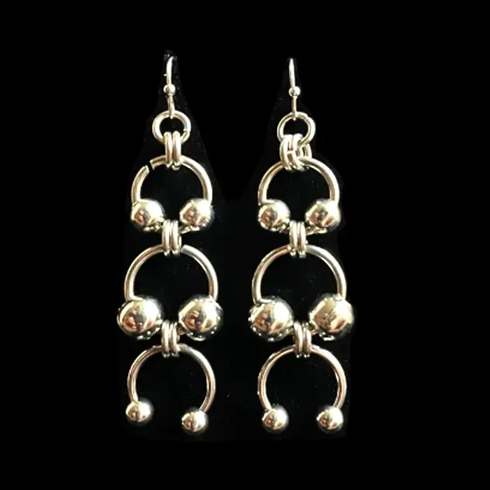 Mode coréenne épissée ​ ​ Boucles d'oreilles pendantes en fer à cheval pour femmes