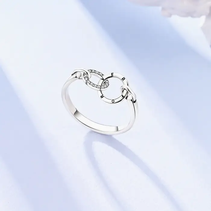 Bague circulaire mobile scintillante en argent Sterling 925