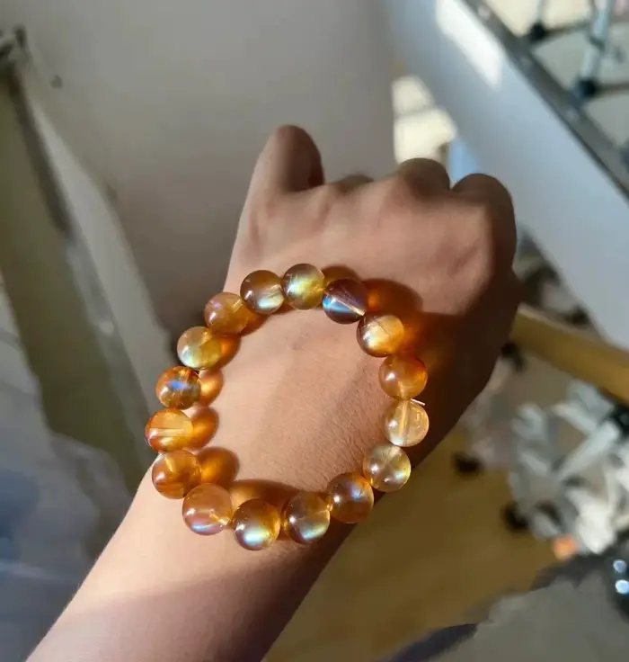 Bracelet en Pierres Précieuses d'Andésine Orange Naturelle