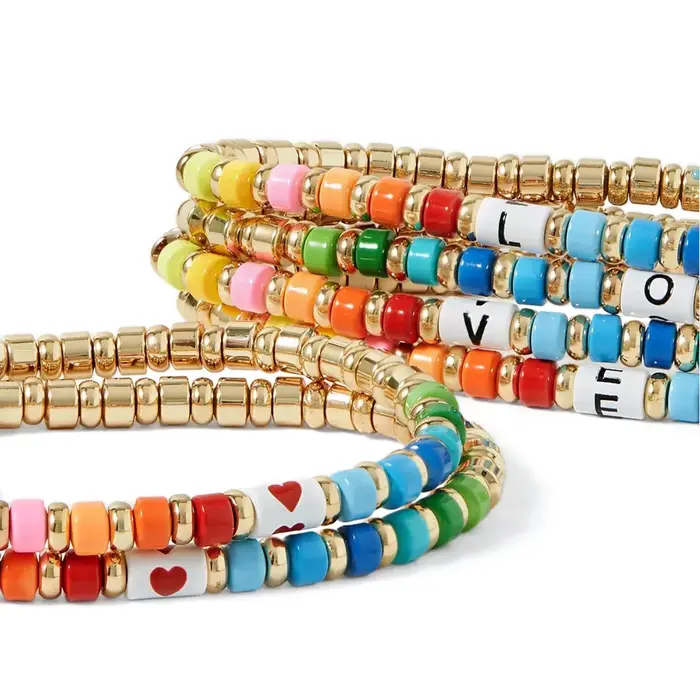 Ensemble de Bracelets en perles de couleur or pour femmes