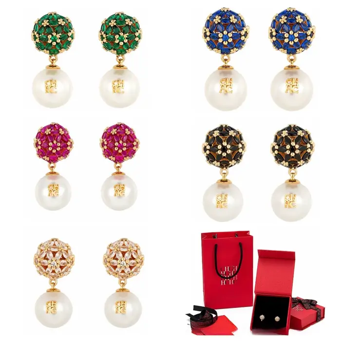 Boucles d'oreilles en perles blanches pour femmes, élégantes, amincissantes, à la mode, transfrontalières, luxe, Sensation, alliage Floral, bijoux d'oreille