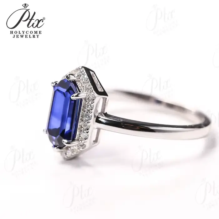 Bague bouclier Moissanite diamant rubis saphir hexagone 925 alliance en argent sterling ​ bijoux pour femme Cadeaux