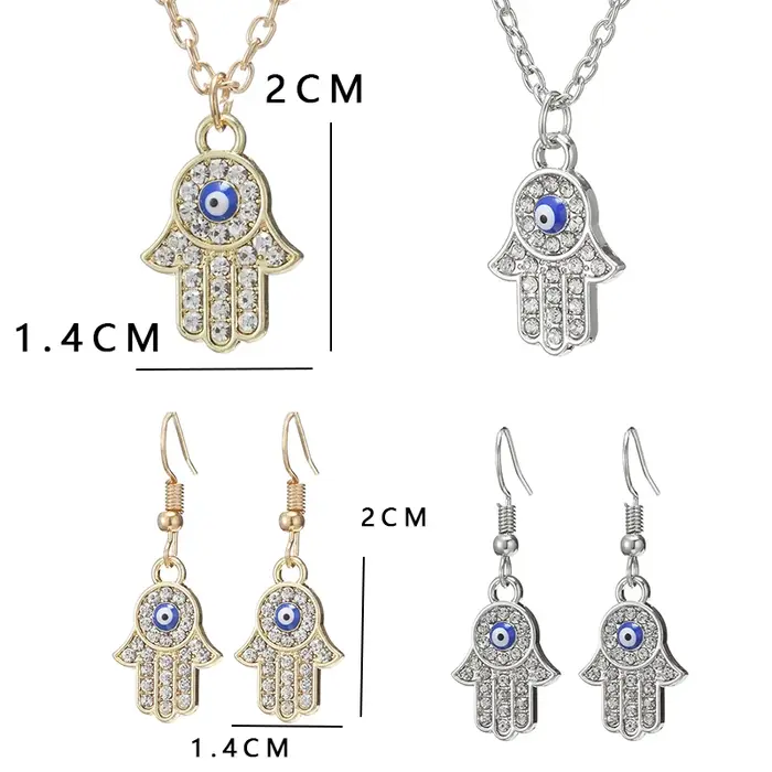Collier en cristal main de fatma Hamsa turc pour femmes et hommes