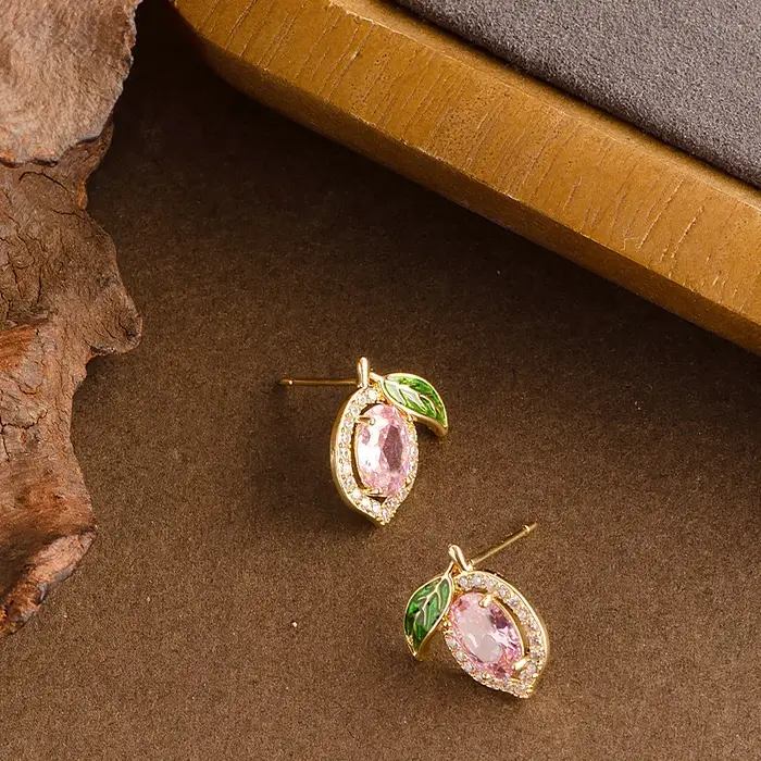 Nouvelles boucles d'oreilles citron élégantes et intelligentes serties de diamants pour femmes