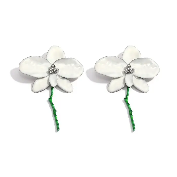 Boucles d'oreilles Vintage en émail exquis pour femmes, Design de grande fleur, bijoux bohème, cadea