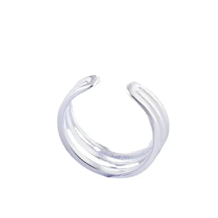 Nouvelle mode Version coréenne du Simple populaire 925 bijoux en argent Sterling ouverture réglable à trois niveaux anneaux créatifs R182