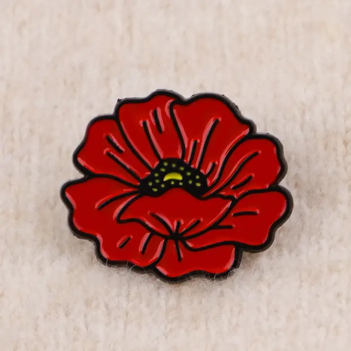 Broches en émail plantes de pins fleurs pavot rouge badge accessoires vêtements bijoux mode cadeaux occassions spéciales femmes hommes