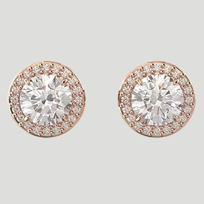 Ensemble de bijoux rond en or rose S925, boucles d'oreilles, bracelet, collier uniques, pour tous le