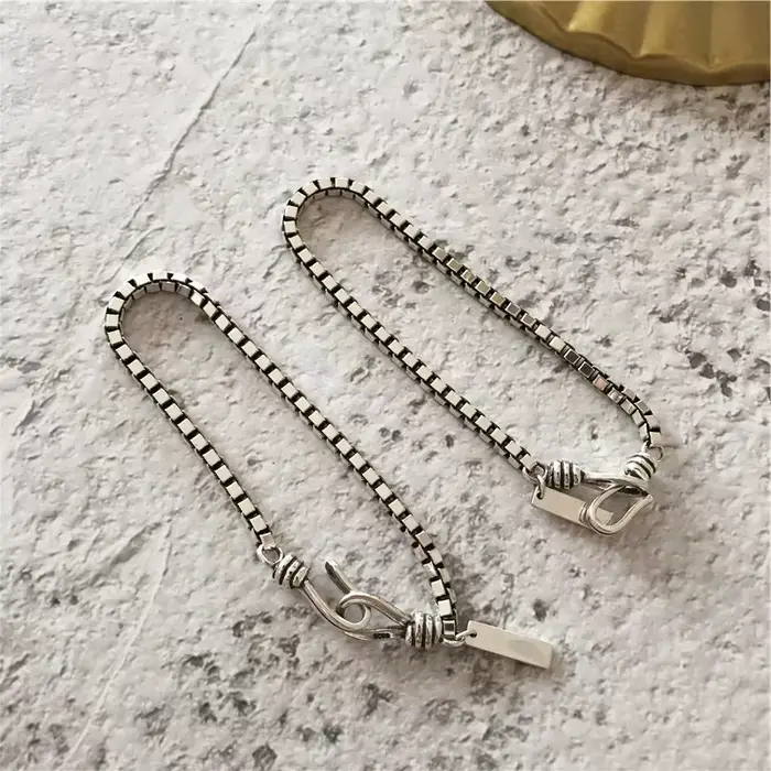 Bracelet géométrique en argent regardé 925 pour femme
