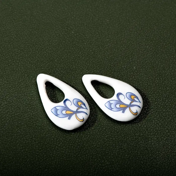 Ensemble pendentif et boucles d'oreilles en céramique, 2 pièces, idéal pour le bricolage, accessoire