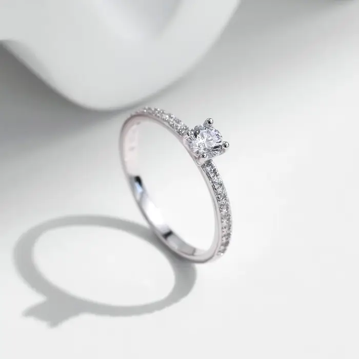 MODIAN D couleur Moissanite bague délicate carré 925 en argent Sterling laboratoire diamant bague po