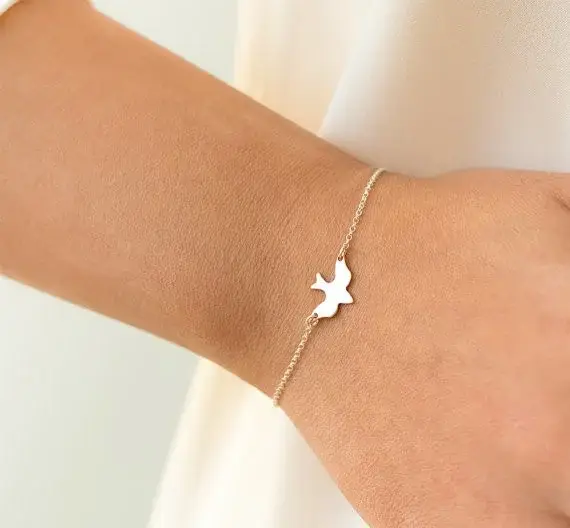 Bracelet colombe oiseau minuscule colombe de paix