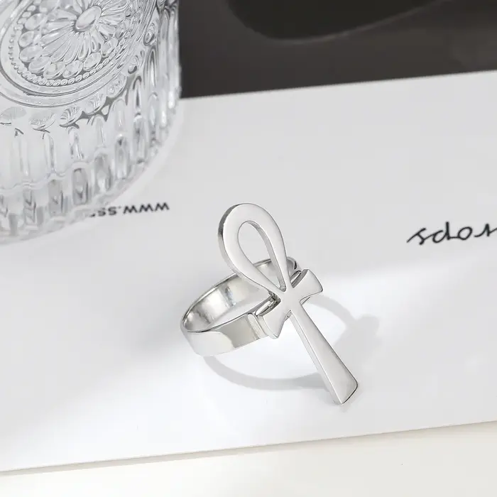 HOUWU Ankh bague pour femmes filles croix égyptienne africaine breloques