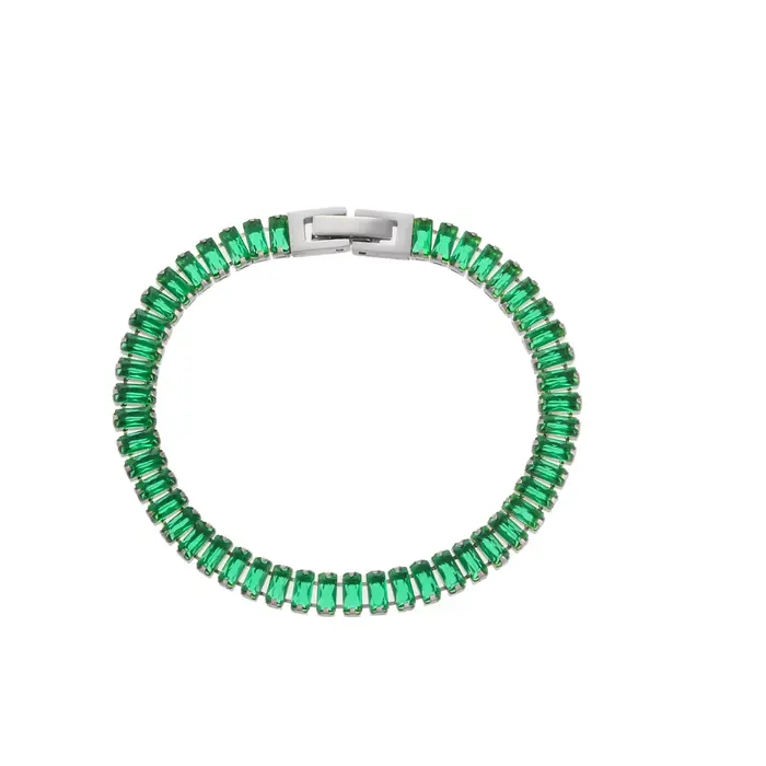 E.B.belle – bijoux de noël, cadeau scintillant, carré, zircone cubique, vert, rose, blanc, chaîne de