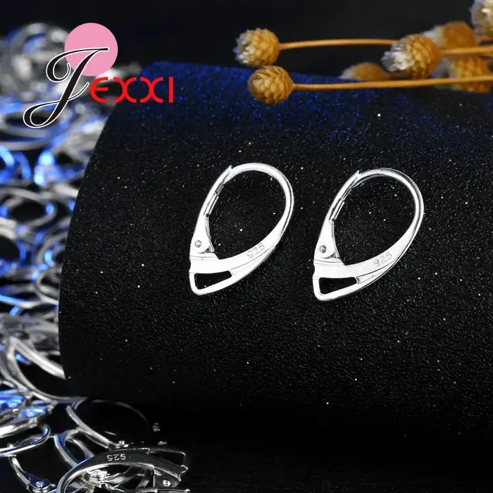 Connecteur de boucles d'oreilles en argent S925