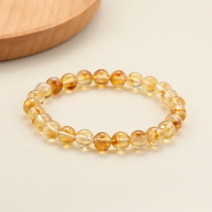 Bracelet Citrine 7A, bijoux porte-bonheur