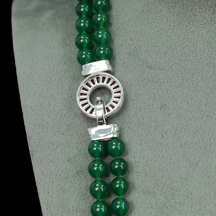 WUIHA Vintage 925 en argent Sterling laboratoire saphir Jade rubis haute teneur en carbone diamant pierres précieuses pendentif collier bijoux fins en gros