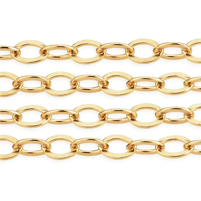 Collier chaîne plate en or rempli 14K