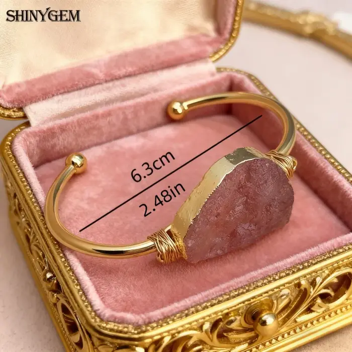 Bracelet pour femmes SHINYGEM Bijoux Guérison Cristal violet rose Enroulement manuel Améthyste naturelle irrégulière