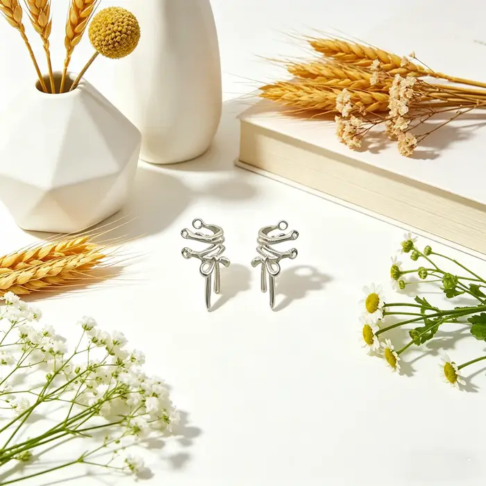 Nouvelle mode, boucles d'oreilles en argent sterling 925 véritable, design nœud, pour femmes et fill