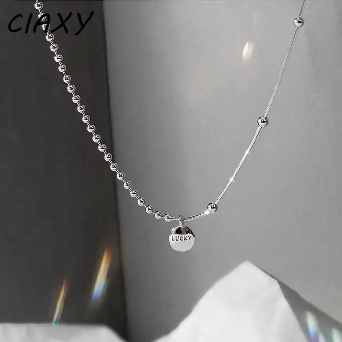 CIAXY – bonnet porte-bonheur couleur argent pour femmes, collier avec lettres asymétriques, chaîne de clavicule courte, ras du cou, bijoux de tempérament, cadeau