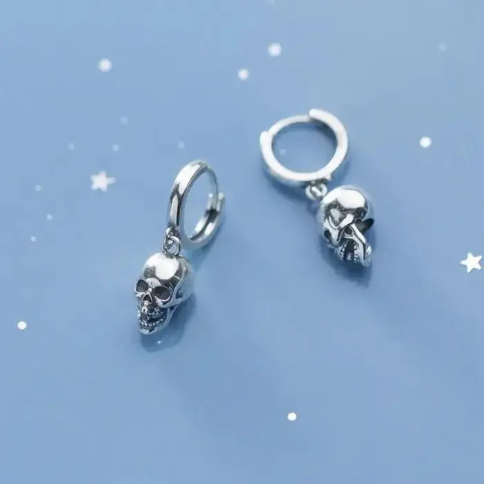 Boucles d'oreilles en argent Sterling 925, Design de Niche à la mode, pendentif tête de mort, Style 