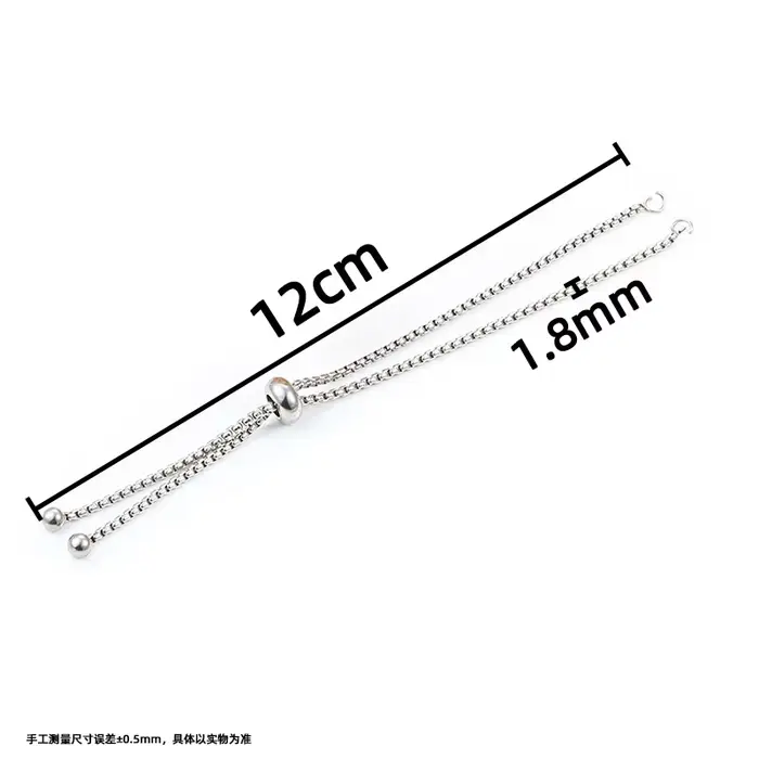 Bracelet ajustable à perles carrées en acier inoxydable, accessoires DIY pour connexion de pendentif
